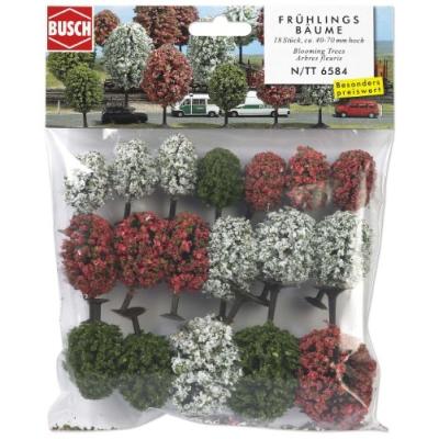 GENERIQUE Busch Environnement - BUE6584 - Mod&eacute;lisme Ferroviaire - 18 Arbres Printaniers N/TT