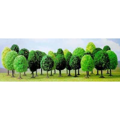 BUSCH ENVIRONNEMENT  - BUE6587 - Mod&eacute;lisme Ferroviaire - 25 Arbres Feuillus Assortis N Z