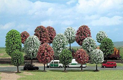 BUSCH  - H0 6484 - Mod&eacute;lisme - Pack de 16 Arbres Printaniers