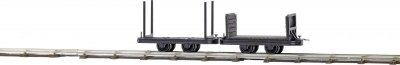 BUSCH  Stake car and wagon stretches-H0 - Mat&eacute;riel remorqu&eacute; pour train