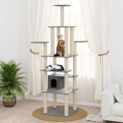 VIDAXL Bussandri Exclusive - Chat &agrave; griffes en sisal gris clair 183 cm