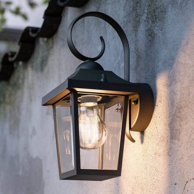 PHILIPS BUZZARD-Applique d'ext&eacute;rieur Descendante M&eacute;tal H29cm Noir 