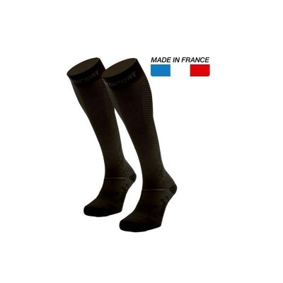 BV SPORT  Chaussette compression Recovery Evo Noir Homme Noir taille L