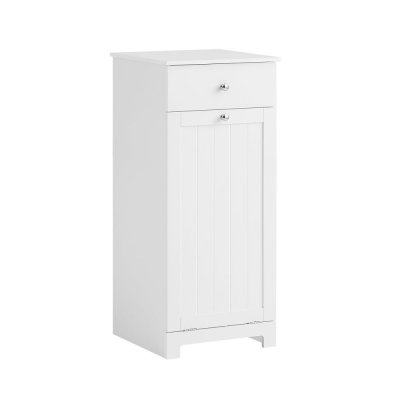 BZR21-W Meuble Bas de Salle de Bain Armoire Toilette Meuble de Rangement Corbeille