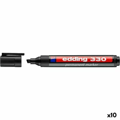 EDDING C/10 Rotulador  330 Negro Marcador Punta Biselada - [Livre en VO]
