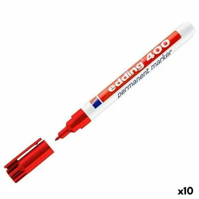 EDDING C/10 Rotulador  400 Rojo Permanente - [Livre en VO]