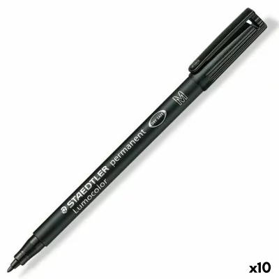 STAEDTLER C/10 Rotulador Lumocolor 317 Negro Punta M Permanente - [Livre en VO]