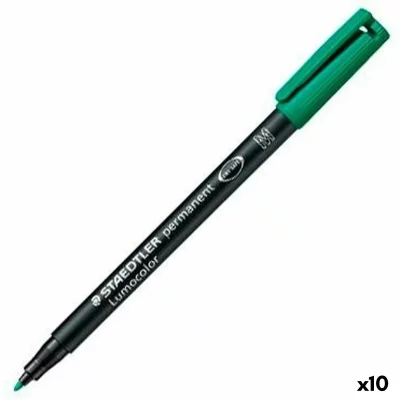 STAEDTLER C/10 Rotulador Lumocolor 317 Verde Punta M Permanente - [Livre en VO]
