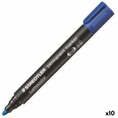 STAEDTLER C/10 Rotulador Lumocolor 352 Azul Punta Redonda - [Livre en VO]