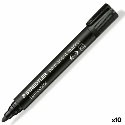 STAEDTLER C/10 Rotulador Lumocolor 352 Negro Punta Redonda - [Livre en VO]