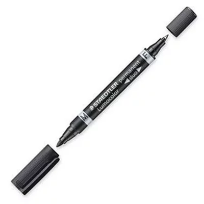 STAEDTLER C/10 Rotulador Lumocolor Duo 348 Negro Punta F/M - [Livre en VO]