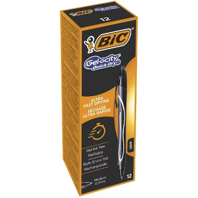 BIC C/12 Boligrafo  Gel-Ocity Quick Dry Color Negro - [Livre en VO]