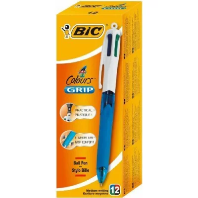 BIC C/12 Boligrafos  4 Colores Grip Punta 1,0Mm - [Livre en VO]