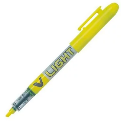 PILOT C/12 Marcador V-Light Amarillo  Punta Biselada - [Livre en VO]
