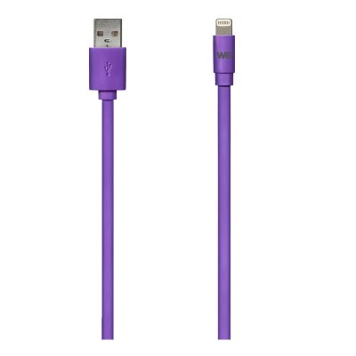 WE C ble Apple USB/Lightning plat : &eacute;vite les noeuds 1m Violet - en silicone