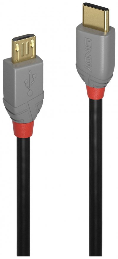 LINDY C ble USB 2.0 Type C vers Micro-B, Anthra Line, 1m