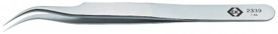 C.K  - T2339 Pince brucelle de pr&eacute;cision 7 sa pointe en forme de faucille, courb&eacute;e &agrave; 55&deg; 110 mm