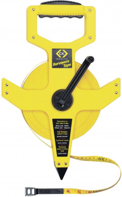 C.K  T3565 330 M&egrave;tre &agrave; ruban vinyle et fibre avec d&eacute;rouleur de 100 m