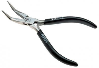 C.K  T3769 Pince &agrave; becs demi-ronds 145 mm Coud&eacute;e avec m&acirc;choires stri&eacute;es
