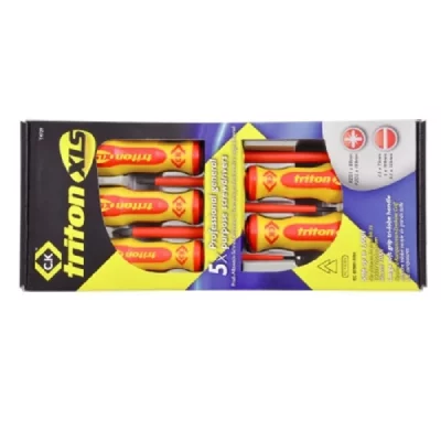 C.K  T4729 Tournevis Triton XLS isol&eacute;s 1000 V Fente/PZD Jeu 5 pi&egrave;ces