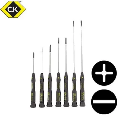 C.K  T4883XESD Jeu de 7 tournevis ESD fente/PH