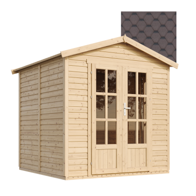 TIMBELA Cabane en bois avec plancher, avec bardeaux bitumineux couleur l233xP222xH233cm - M351FB+H351FBBROWN