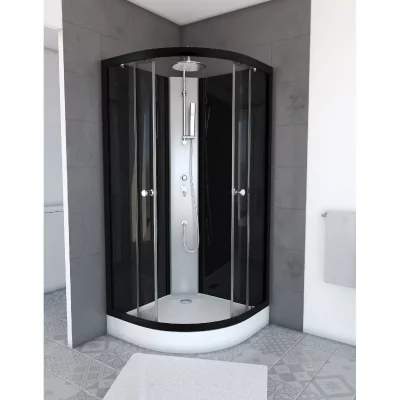 AURLANE Cabine de Douche Graphite - Gris anthracite - 85 x 85 x 230 cm