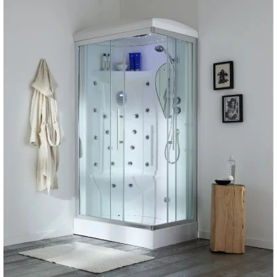 KIAMAMI VALENTINA Cabine de douche hydromassante 70x90 avec bain de vapeur Iride