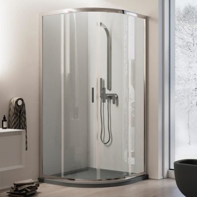 IDRALITE Cabine Paroi Douche Demi-Circulaire 90x90 H185 Transparent 6mm mod. Ready