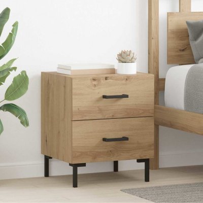Cabinet De Chevet Ch&ecirc;ne Artisanal 40 X 35 X 47,5 Cm Vidaxl