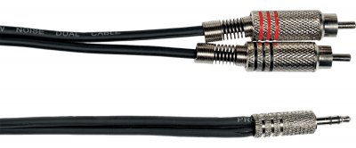 YELLOW CABLE C&acirc;ble 2 RCA m&acirc;le - 1 jack st&eacute;r&eacute;o 3,5 - Yellow c&acirc;ble K06M 3 m&egrave;tres