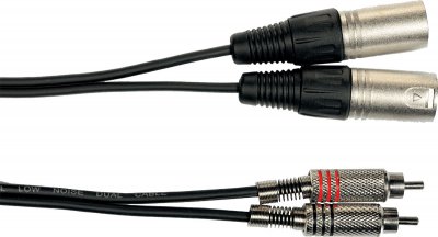 YELLOW CABLE C&acirc;ble 2 XLR m&acirc;le - 2 RCA m&acirc;le - Yellow c&acirc;ble K09 3 m&egrave;tres
