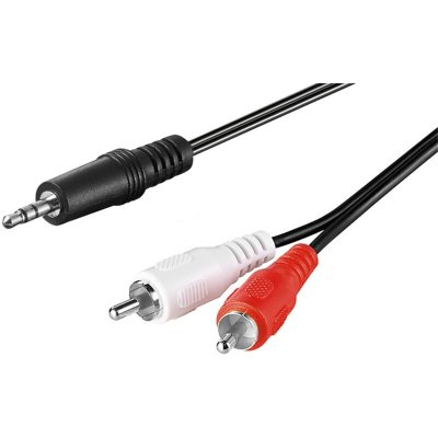 GOOBAY C&acirc;ble Adaptateur Audio AUX, Prise Jack 3.5mm vers Cinch M&acirc;le St&eacute;r&eacute;o, CU, Noir, 10m Longueur de C&acirc;ble