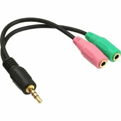 INLINE C&acirc;ble adaptateur audio &reg; Jack 3,5mm M&acirc;le / Femelle, noir, 0,15m