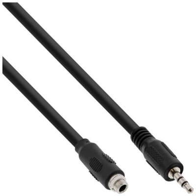 INLINE C&acirc;ble adaptateur audio, st&eacute;r&eacute;o 3,5 mm m&acirc;le / femelle avec filetage, 0,6 m
