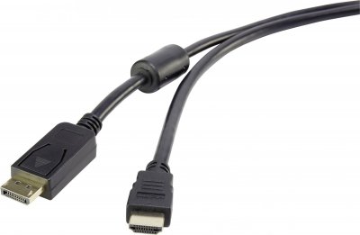 RENKFORCE C&acirc;ble adaptateur DisplayPort / HDMI  5.00 m noir