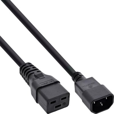 INLINE C&acirc;ble adaptateur secteur &reg;, iec-60320 c14 &agrave; c19, 3x1,5mm&sup2;, max. 10a, noir, 2m