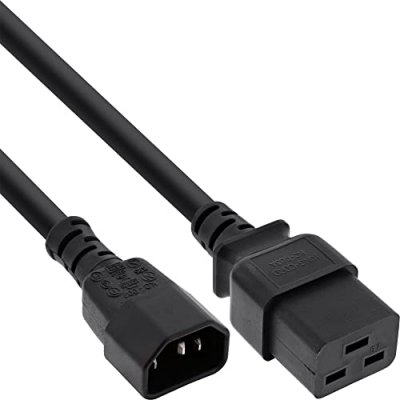 INLINE C&acirc;ble adaptateur secteur &reg;, iec-60320 c14 &agrave; c19, 3x1,5mm&sup2;, max. 10a, noir, 3m