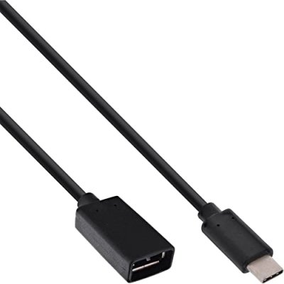 INLINE C&acirc;ble adaptateur usb 3.1 &reg;, type c m&acirc;le &agrave; a femelle, noir, 0,15m
