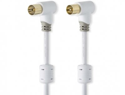 NEDIS C&acirc;ble antenne TV CSBW40010WT20 - Coaxial 100dB- M&acirc;le/Femelle - 2m