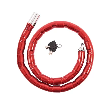 AVIZAR C&acirc;ble Antivol Double Articulation &agrave; Cl&eacute; pour V&eacute;lo / Moto S&eacute;curit&eacute; Rouge