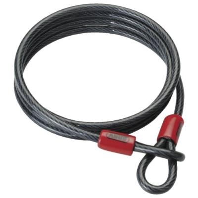 ABUS C&acirc;ble antivol lasso antivol  Cobra 2m &Oslash;8 mm noir/rouge