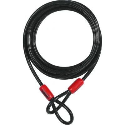 ABUS C&acirc;ble antivol lasso antivol  Cobra 5m &Oslash;10 mm noir/rouge