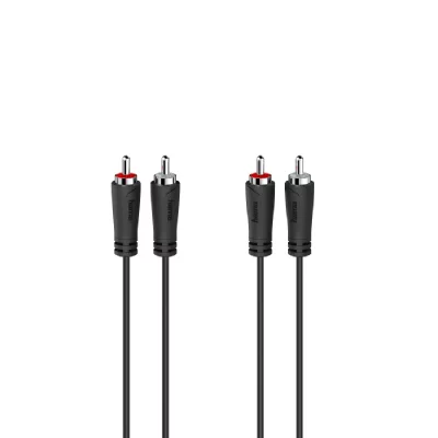 HAMA C&acirc;ble audio, 2 fiches RCA m&acirc;les - 2 fiches RCA m&acirc;les, 1,5 m - Neuf
