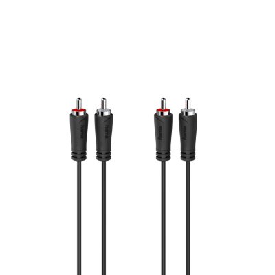 HAMA C&acirc;ble audio, 2 fiches RCA m&acirc;les - 2 fiches RCA m&acirc;les, 3,0 m - Neuf