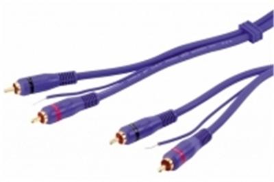 GOOBAY CABLE AUDIO 2 RCA vers 2 RCA + remote plaqu&eacute; Or VIOLET 5 m