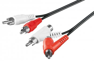 WENTRONIC Cable Audio 2xrca Goobay M/m 1,5m Avec Continuit&eacute; (noir)