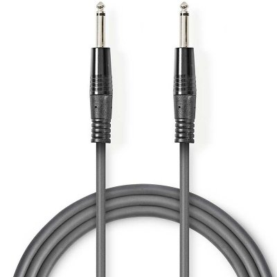 NEDIS C&acirc;ble audio asym&eacute;trique 6,35 mm m&acirc;le - 6,35 mm m&acirc;le 3,0 m gris