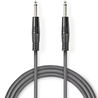 NEDIS C&acirc;ble audio asym&eacute;trique 6,35 mm m&acirc;le - 6,35 mm m&acirc;le 5,0 m gris