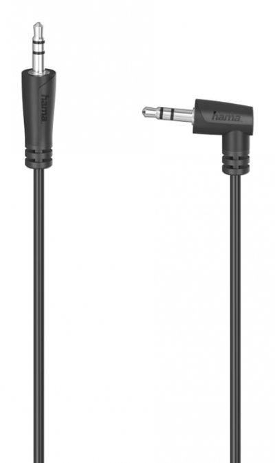 HAMA C&acirc;ble audio, f. Jack m&acirc;le 3,5mm 90&deg; - f. Jack m&acirc;le 3,5 mm,st&eacute;r&eacute;o, 0,5 m
